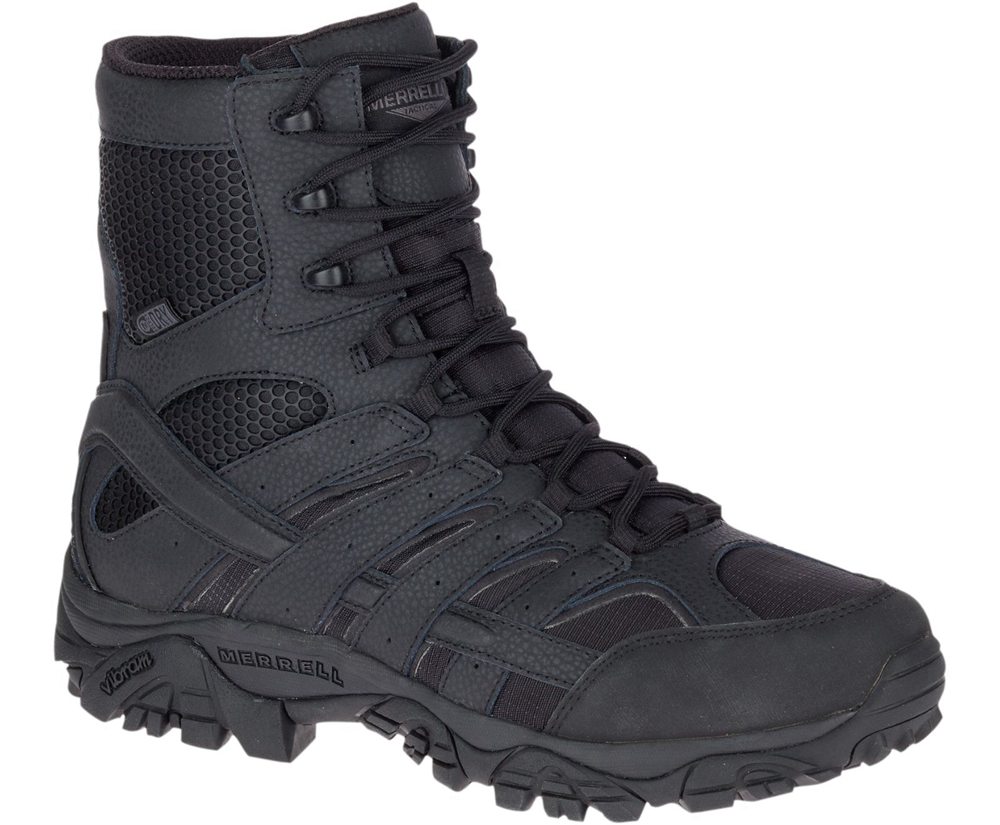 Kozaki Merrell Damskie Czarne - Moab 2 8\" Tactical Waterproof - 325970-OJK